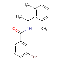 Chemical structure of 3-bromo-N-[1-(2,6-dimethylphenyl)ethyl]benzamide - CSSB15172965458