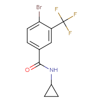 Chemical structure of 4-bromo-N-cyclopropyl-3-(trifluoromethyl)benzamide - CSSB00001653508