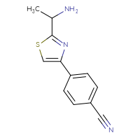 Chemical structure of 4-[2-(1-aminoethyl)-1,3-thiazol-4-yl]benzonitrile - CSSB00000689090