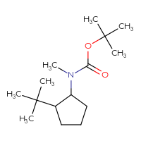 Chemical structure of tert-butyl N-(2-tert-butylcyclopentyl)-N-methylcarbamate - CSSB02003533375