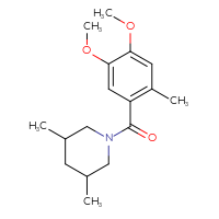 Chemical structure of 1-(4,5-dimethoxy-2-methylbenzoyl)-3,5-dimethylpiperidine - CSSB02052139092