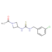 Chemical structure of 3-(1-acetylazetidin-3-yl)-1-[(3-chlorophenyl)methyl]thiourea - CSSB21432511668
