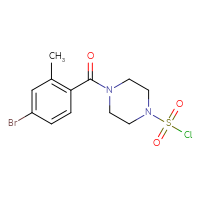 Chemical structure of 4-(4-bromo-2-methylbenzoyl)piperazine-1-sulfonyl chloride - CSSB21224775870