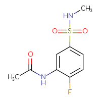 Chemical structure of N-[2-fluoro-5-(methylsulfamoyl)phenyl]acetamide - CSSB01994508808