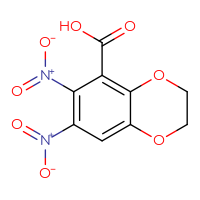 Chemical structure of 6,7-dinitro-2,3-dihydro-1,4-benzodioxine-5-carboxylic acid - CSSB00000685236
