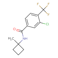 Chemical structure of 3-chloro-N-(1-methylcyclobutyl)-4-(trifluoromethyl)benzamide - CSSB01621806246