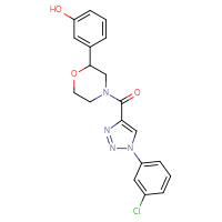 Chemical structure of 3-{4-[1-(3-chlorophenyl)-1H-1,2,3-triazole-4-carbonyl]morpholin-2-yl}phenol - CSSS00138471910