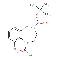Chemical structure of tert-butyl 9-bromo-1-(carbonochloridoyl)-2,3,4,5-tetrahydro-1H-1,4-benzodiazepine-4-carboxylate - CSSB14959847387