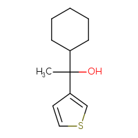 Chemical structure of 1-cyclohexyl-1-(thiophen-3-yl)ethan-1-ol - CSSB00013741957