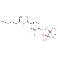 Chemical structure of N-(4-methoxybutan-2-yl)-3-methyl-4-(4,4,5,5-tetramethyl-1,3,2-dioxaborolan-2-yl)benzamide - CSSB02533515338
