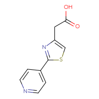 Chemical structure of 2-[2-(pyridin-4-yl)-1,3-thiazol-4-yl]acetic acid - CSSB00011260876