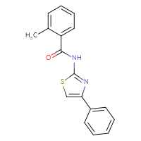 Chemical structure of 2-methyl-N-(4-phenyl-1,3-thiazol-2-yl)benzamide - CSSB00102546627