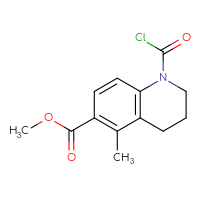 Chemical structure of methyl 1-(carbonochloridoyl)-5-methyl-1,2,3,4-tetrahydroquinoline-6-carboxylate - CSSB21224772383