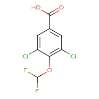 Chemical structure of 3,5-dichloro-4-(difluoromethoxy)benzoic acid - CSSB00021637545