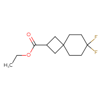 Chemical structure of ethyl 7,7-difluorospiro[3.5]nonane-2-carboxylate - CSSB04462753397