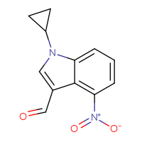 Chemical structure of 1-cyclopropyl-4-nitro-1H-indole-3-carbaldehyde - CSSB03219847836