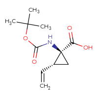 Chemical structure of (1S,2R)-1-{[(tert-butoxy)carbonyl]amino}-2-ethenylcyclopropane-1-carboxylic acid - CSSB00015752044