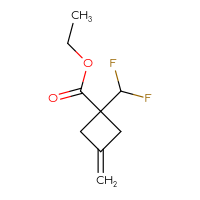Chemical structure of ethyl 1-(difluoromethyl)-3-methylidenecyclobutane-1-carboxylate - CSSB06654084416