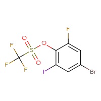 Chemical structure of 4-bromo-2-fluoro-6-iodophenyl trifluoromethanesulfonate - CSSB21259145288