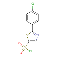 Chemical structure of 2-(4-chlorophenyl)-1,3-thiazole-5-sulfonyl chloride - CSSB06386936098