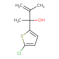 Chemical structure of 2-(5-chlorothiophen-2-yl)-3-methylbut-3-en-2-ol - CSSB00112074596