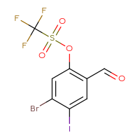 Chemical structure of 5-bromo-2-formyl-4-iodophenyl trifluoromethanesulfonate - CSSB21332113033