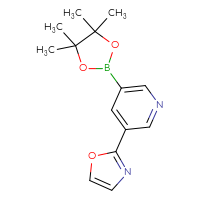 Chemical structure of 3-(1,3-oxazol-2-yl)-5-(4,4,5,5-tetramethyl-1,3,2-dioxaborolan-2-yl)pyridine - CSSB00010202510