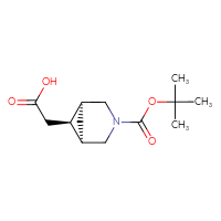 Chemical structure of 2-[(1R,5S,6s)-3-[(tert-butoxy)carbonyl]-3-azabicyclo[3.1.1]heptan-6-yl]acetic acid - CSSB03551702387