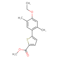 Chemical structure of methyl 5-(4-ethoxy-2,5-dimethylphenyl)thiophene-2-carboxylate - CSSB03592866136