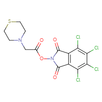 Chemical structure of 4,5,6,7-tetrachloro-1,3-dioxo-2,3-dihydro-1H-isoindol-2-yl 2-(thiomorpholin-4-yl)acetate - CSSB20270808351