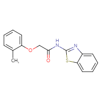 Chemical structure of N-(1,3-benzothiazol-2-yl)-2-(2-methylphenoxy)acetamide - CSSB00104401688