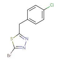Chemical structure of 2-bromo-5-[(4-chlorophenyl)methyl]-1,3,4-thiadiazole - CSSB00000708832