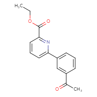 Chemical structure of ethyl 6-(3-acetylphenyl)pyridine-2-carboxylate - CSSB06587413398