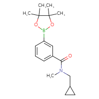 Chemical structure of N-(cyclopropylmethyl)-N-methyl-3-(4,4,5,5-tetramethyl-1,3,2-dioxaborolan-2-yl)benzamide - CSSB02166475394