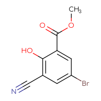 Chemical structure of methyl 5-bromo-3-cyano-2-hydroxybenzoate - CSSB00015383110