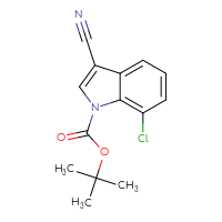 Chemical structure of tert-butyl 7-chloro-3-cyano-1H-indole-1-carboxylate - CSSB00010203460
