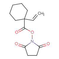 Chemical structure of 2,5-dioxopyrrolidin-1-yl 1-ethenylcyclohexane-1-carboxylate - CSSB20269788992