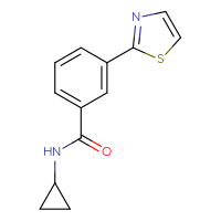 Chemical structure of N-cyclopropyl-3-(1,3-thiazol-2-yl)benzamide - CSSB00160840345