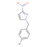 Chemical structure of 1-[(4-bromophenyl)methyl]-3-nitro-1H-pyrazole - CSSB00010163027
