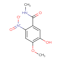 Chemical structure of 5-hydroxy-4-methoxy-N-methyl-2-nitrobenzamide - CSSB02519539227