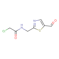 Chemical structure of 2-chloro-N-[(5-formyl-1,3-thiazol-2-yl)methyl]acetamide - CSSB21332046857