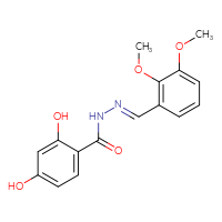 Chemical structure of N'-[(E)-(2,3-dimethoxyphenyl)methylidene]-2,4-dihydroxybenzohydrazide - CSSB02125599311