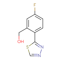 Chemical structure of [5-fluoro-2-(1,3,4-thiadiazol-2-yl)phenyl]methanol - CSSB02130856684