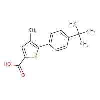 Chemical structure of 5-(4-tert-butylphenyl)-4-methylthiophene-2-carboxylic acid - CSSB00008101304