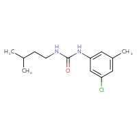 Chemical structure of 1-(3-chloro-5-methylphenyl)-3-(3-methylbutyl)urea - CSSB06390638836