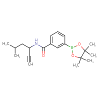 Chemical structure of N-(5-methylhex-1-yn-3-yl)-3-(4,4,5,5-tetramethyl-1,3,2-dioxaborolan-2-yl)benzamide - CSSB02507178804