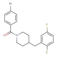 Chemical structure of 1-(4-bromobenzoyl)-4-[(2,5-difluorophenyl)methyl]piperidine - CSSB00325943262