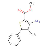 Chemical structure of methyl 3-amino-4-methyl-5-phenylthiophene-2-carboxylate - CSSB00003170376