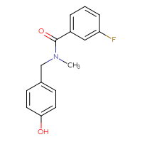 Chemical structure of 3-fluoro-N-[(4-hydroxyphenyl)methyl]-N-methylbenzamide - CSSB00037938611