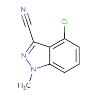 Chemical structure of 4-chloro-1-methyl-1H-indazole-3-carbonitrile - CSSB00000097431
